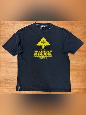 LRG Black Short-Sleeve Tee with Yellow Pixel Graphic